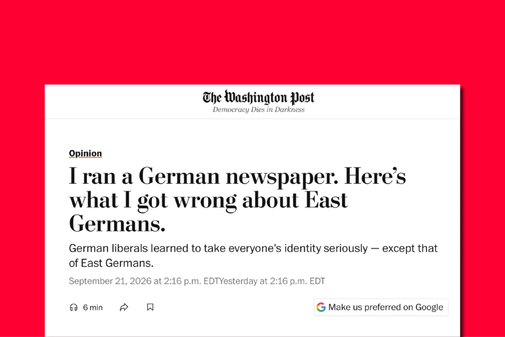 Washington Post über Ostdeutschland